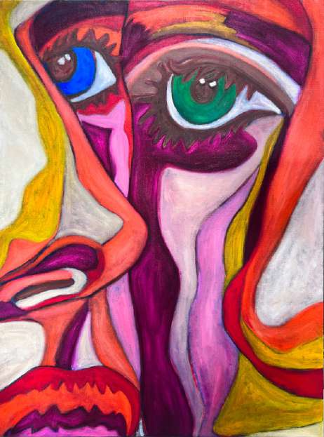 Fauve Glance, huile sur toile de Mathilde Polidori