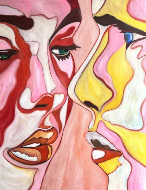 L’Assemblage, huile sur toile de Mathilde Polidori