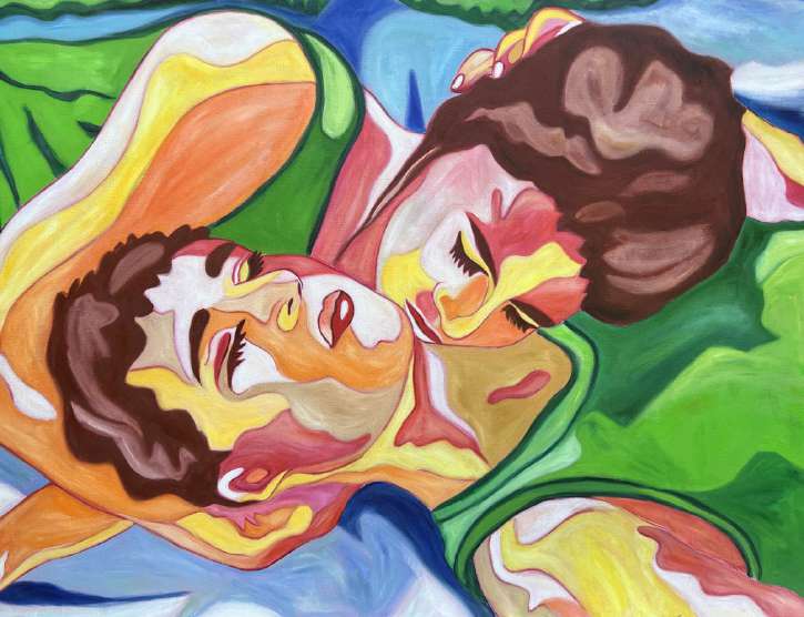 Le Repos #2, huile sur toile de Mathilde Polidori