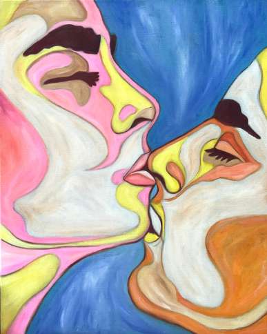 Pink Sweetness, huile sur toile de Mathilde Polidori