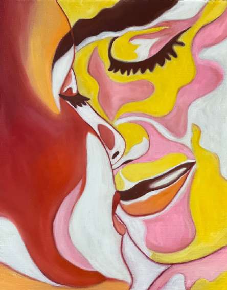 Red Attraction, huile sur toile de Mathilde Polidori