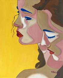 Sororité #6, huile sur toile de Mathilde Polidori