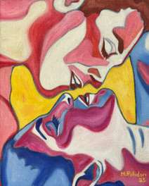 Violet Love, huile sur toile de Mathilde Polidori