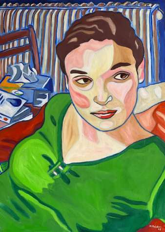 Changement d’heure #2, Autoportrait, huile sur toile de Mathilde Polidori