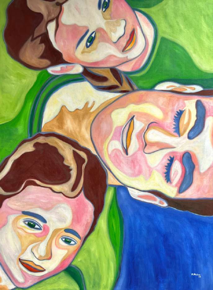 Family, huile sur toile de Mathilde Polidori
