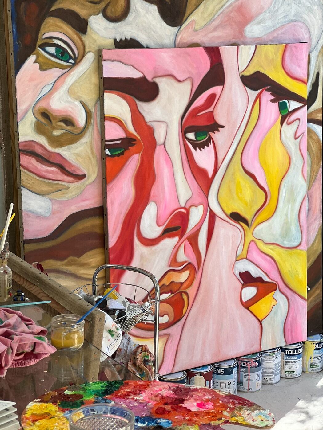 L’Assemblage, huile sur toile de Mathilde Polidori