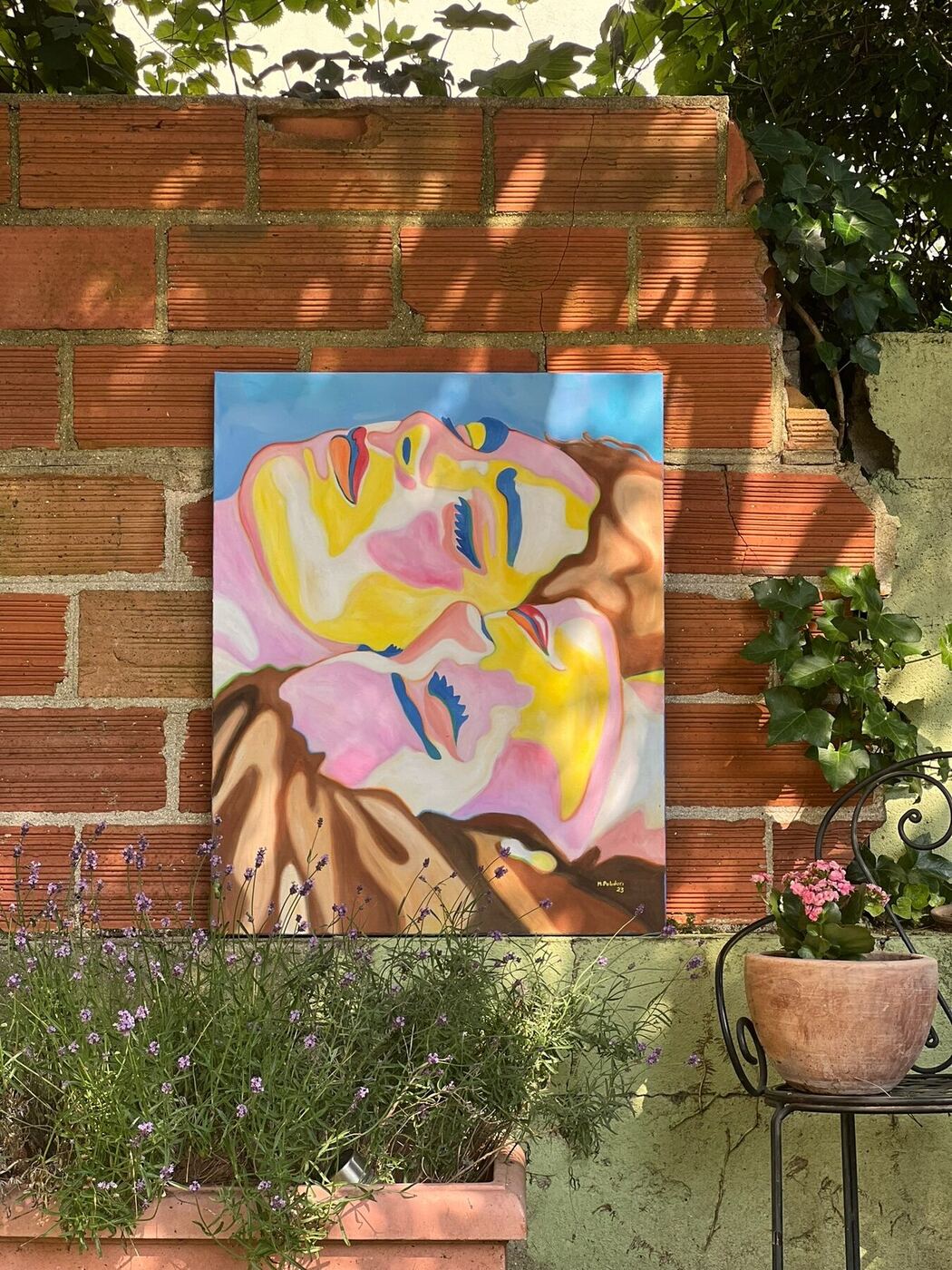 Printemps suspendu #1, La Sieste, huile sur toile de Mathilde Polidori