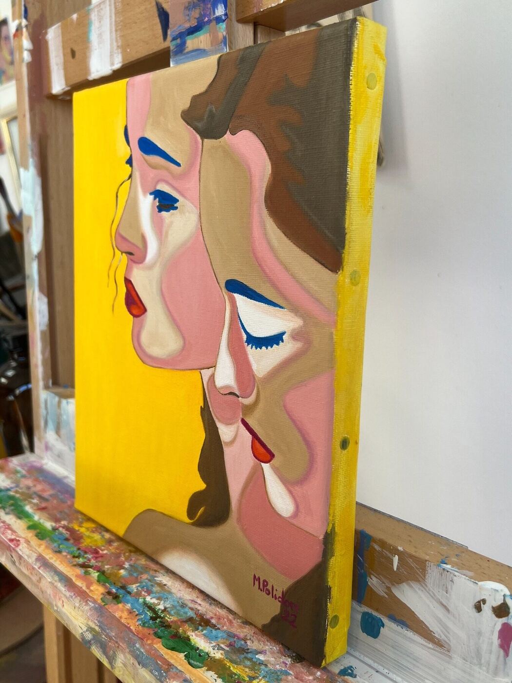Sororité #6, huile sur toile de Mathilde Polidori