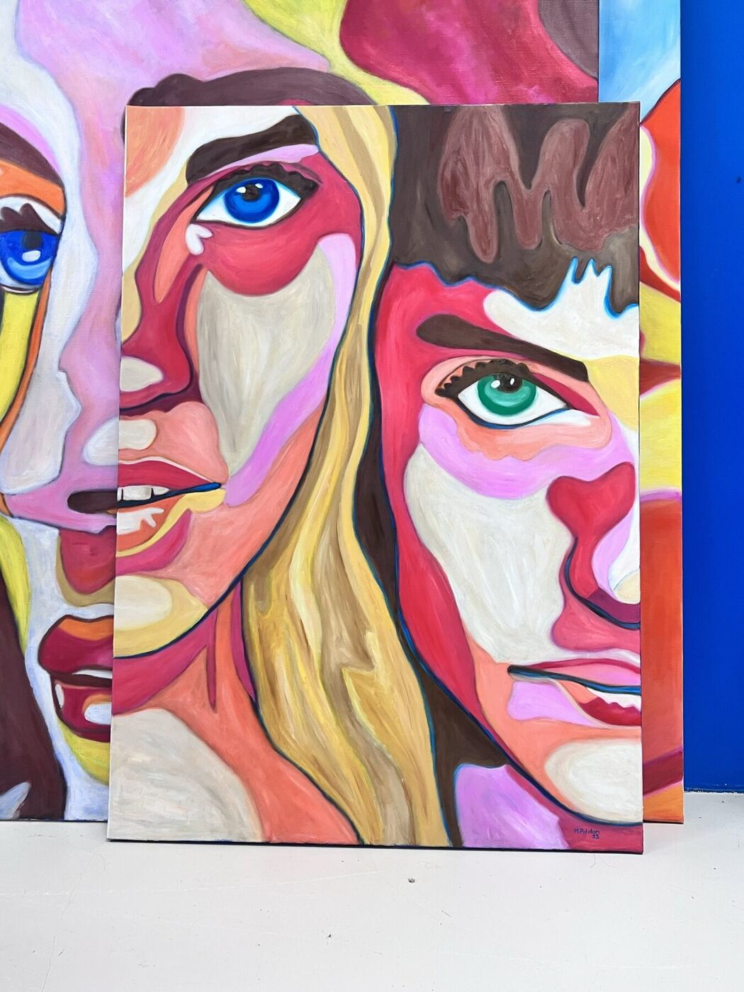 Sororité #7, huile sur toile de Mathilde Polidori